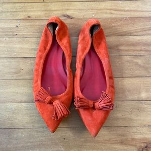 J Crew red ballerinas